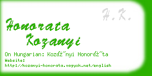 honorata kozanyi business card